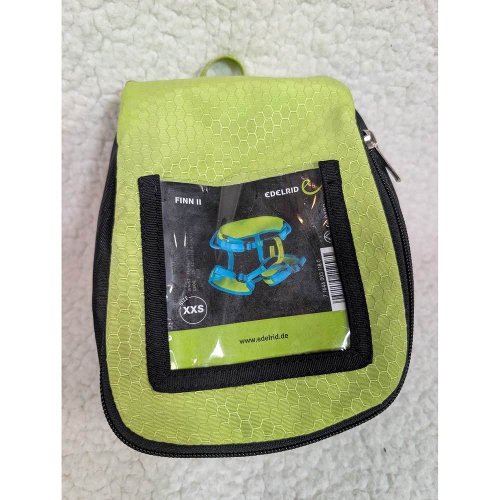 Edelrid Finn II Kids Climbing Harness XXS Blue Green Oasis Iceman Safety Gear